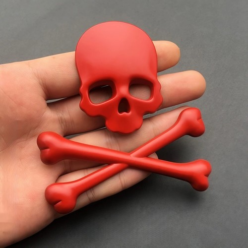 Red metal skull and - skull, bones
