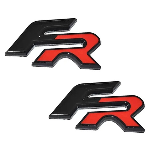 2pcs gloss black red metal - black,