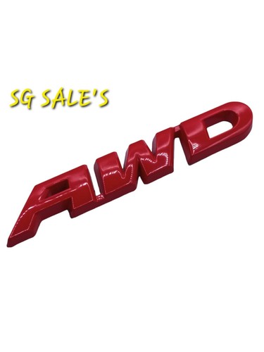 Awd badge red metal - metal, self