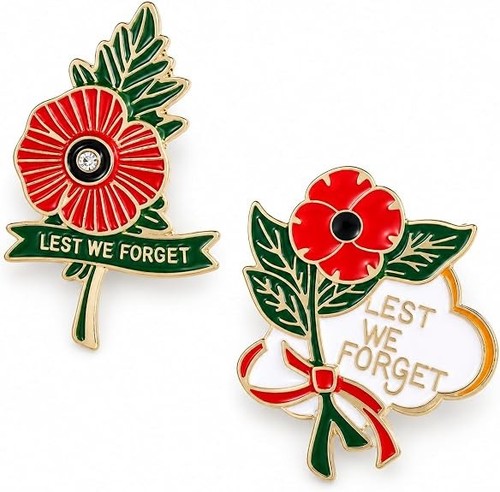 Pcs red poppy - poppy, pin