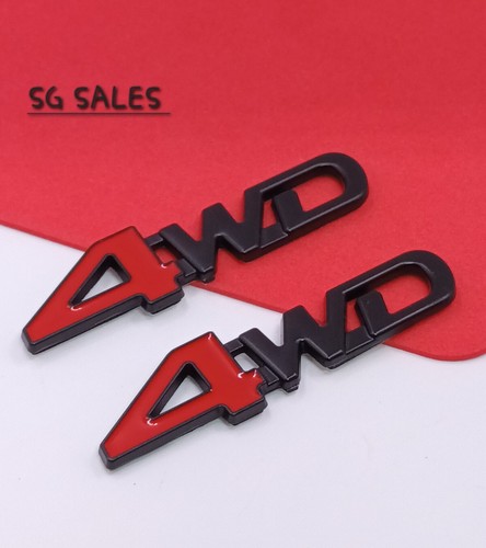 4wd metal badge red black - 4wd,
