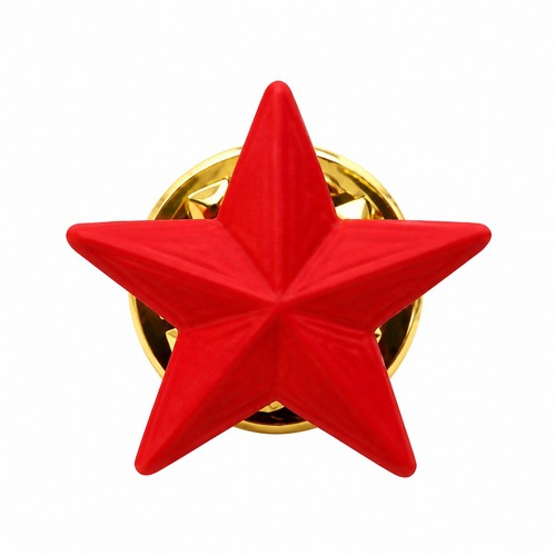 Red star pin lapel - red,