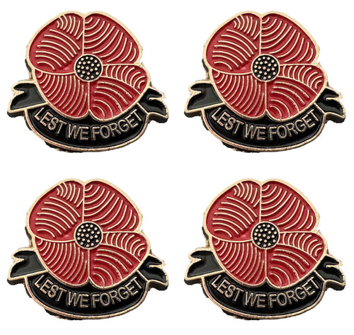 Set red poppypin - red, badge