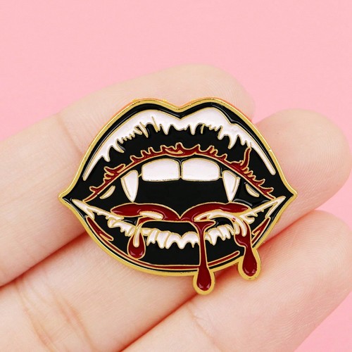 Vampire mouth enamel pin - mouth,