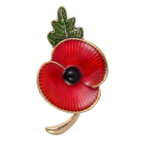 Red flower veteran - flower, brooch