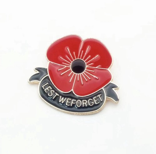 Remembrance red flower pin - remembrance,
