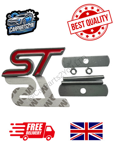 Ford badge red - st, chrome
